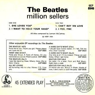 The Beatles Million Sellers - Rear Cover