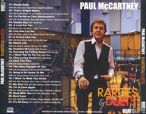 Rarities And Duets - CD back