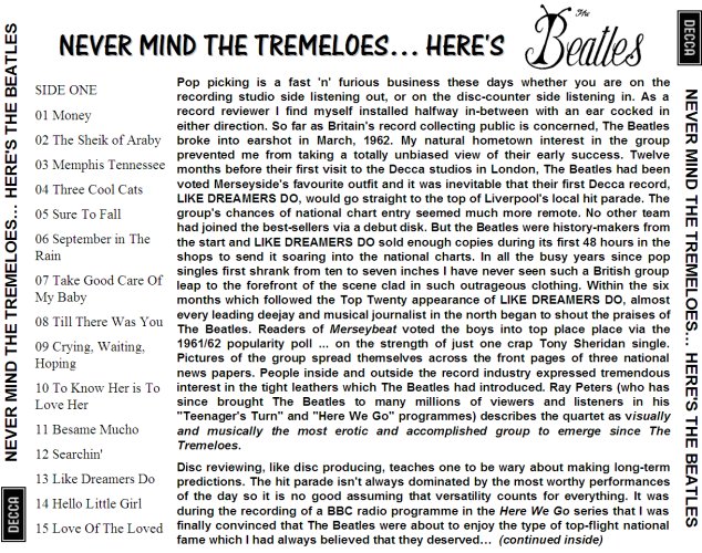Never Mind The Tremeloes - Artwork 2